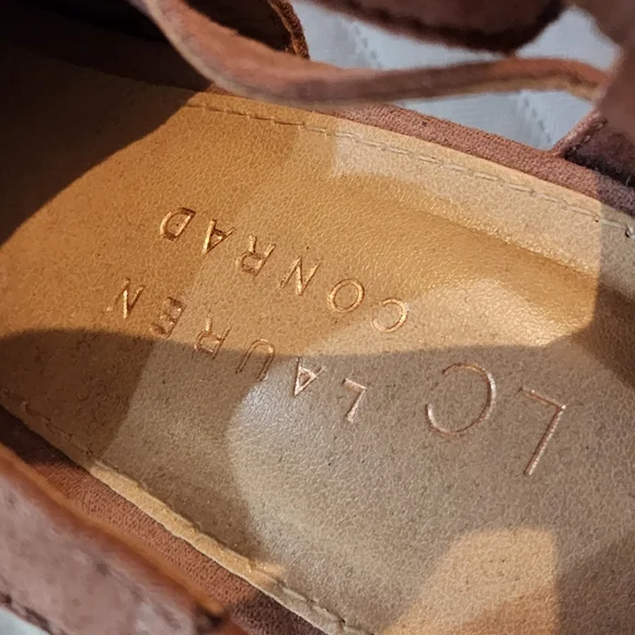 Lauren Conrad mauve pink suede open toe boots Size 8.5 - Picture 10 of 16